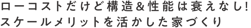 ローコストだけど構造＆ 性能は衰えなし！スケールメリットを活かした家づくり